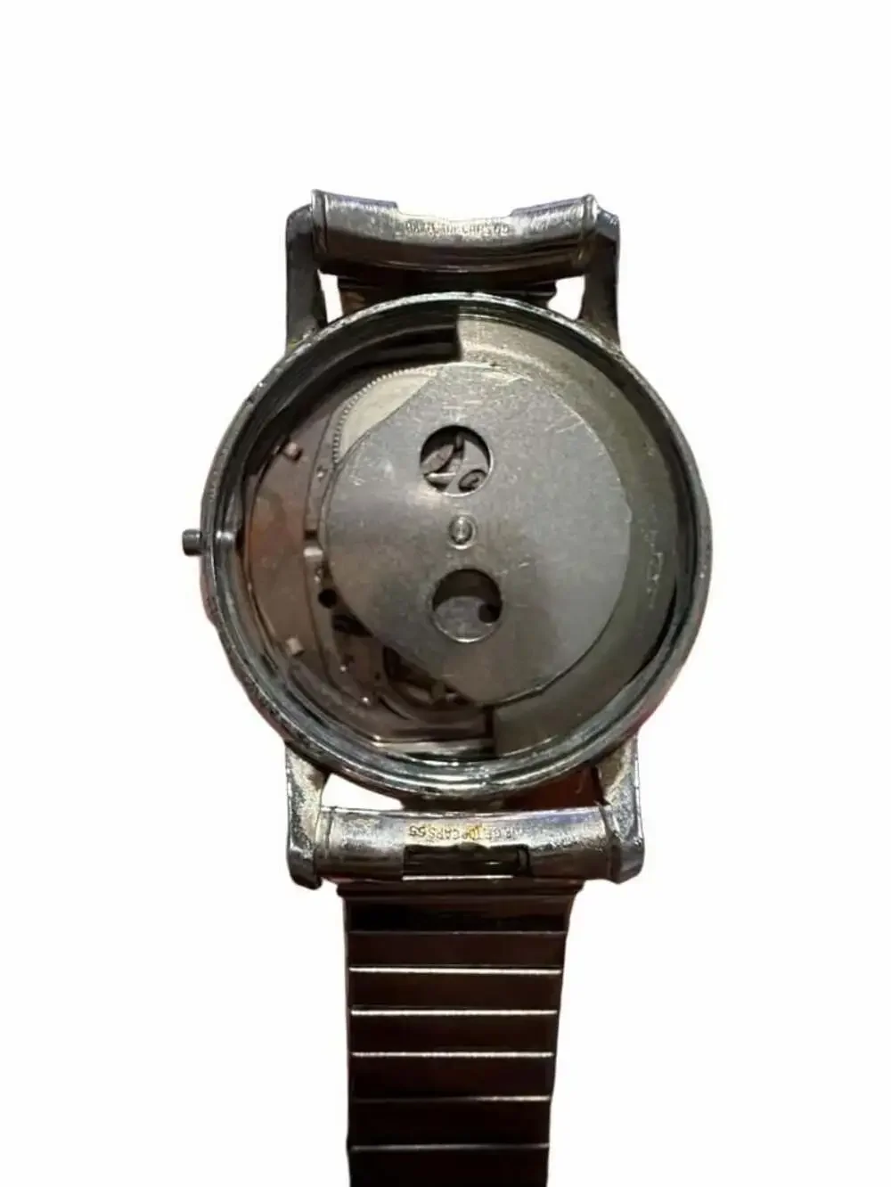 Vintage Timex Self-Wind Mens Watch 4114 3265 Speidel Band Missing Crown Repair